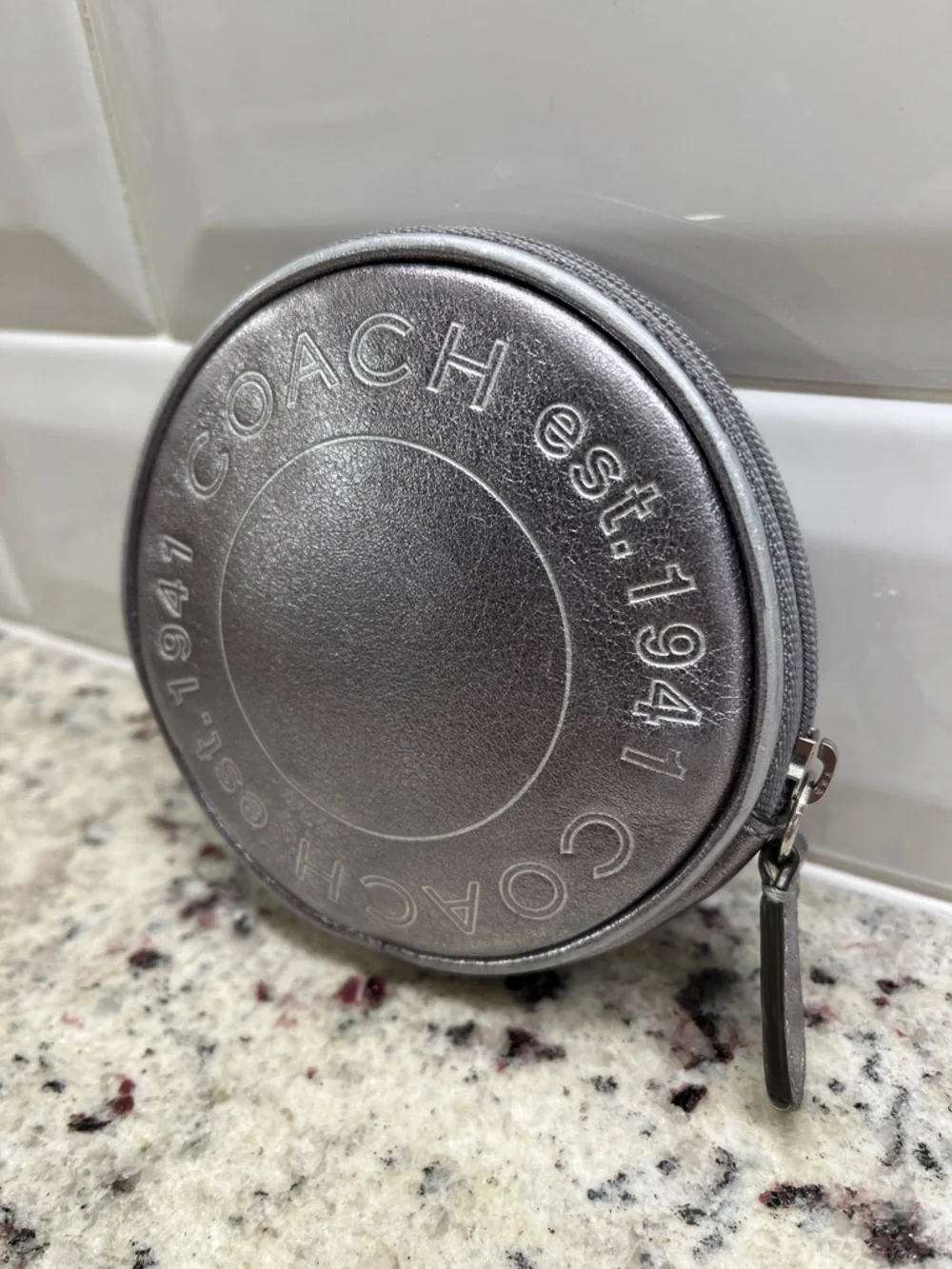 Coach 1941 Metallic Silver Coin Purse EUC - Picture 3 of 9